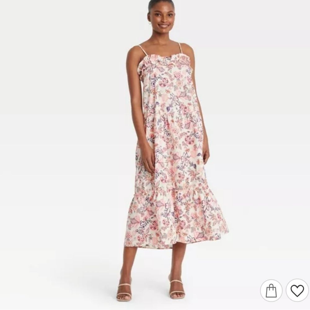 Who What Wear Women's Small Spring Floral Cotton Dress NWT